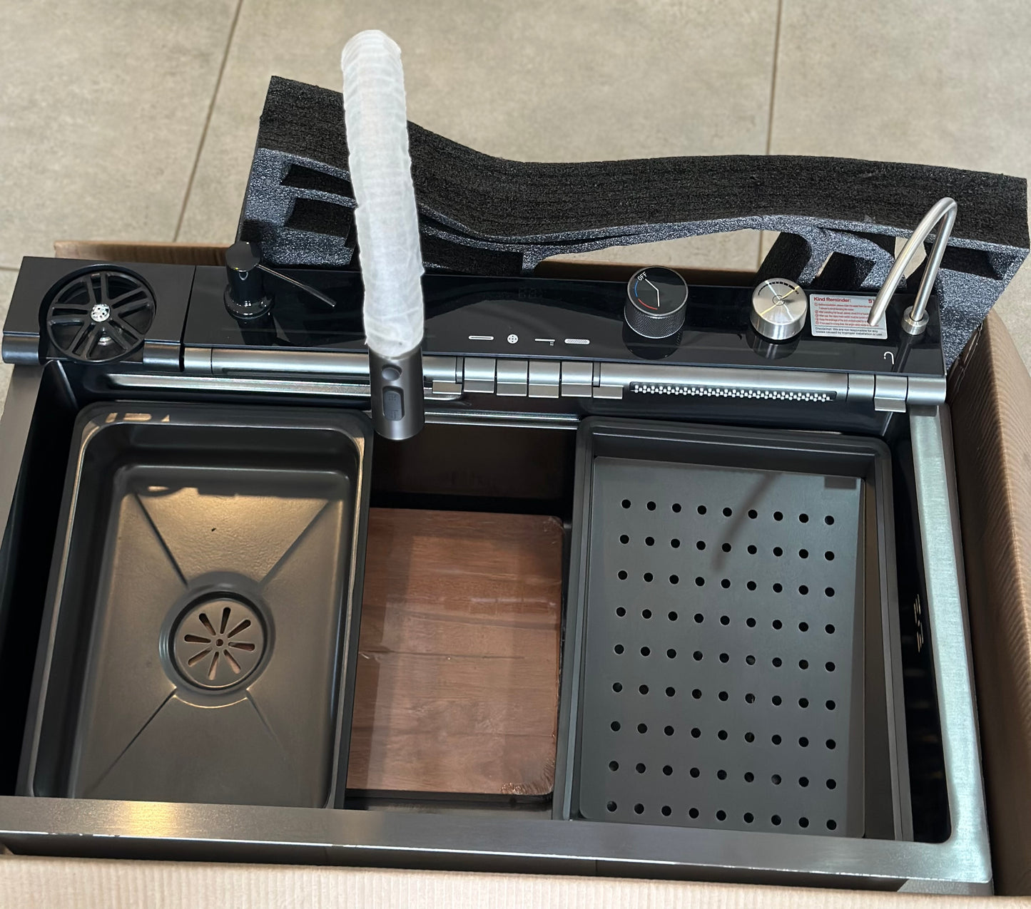 Waterfall Smart Digital Kitchen Nano Stainless Steel Sink